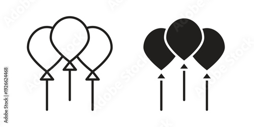 Balloons icon collection with multiple styles. EPS10