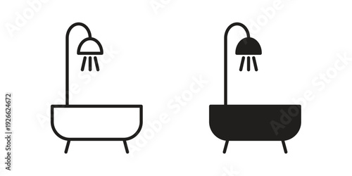 Bathroom icon collection with multiple styles. EPS10