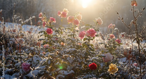 Wild roses bursting with co...