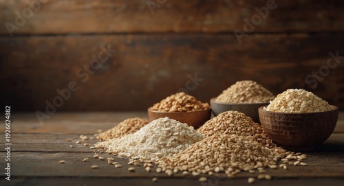 Range of raw cereal foods l...
