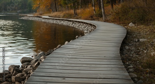 weathered timber footpath t...