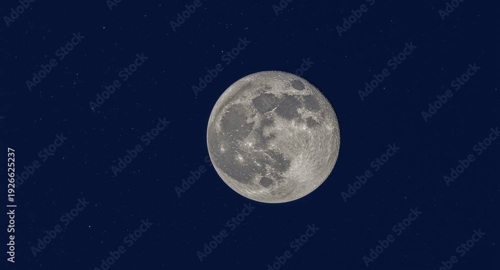 Fototapeta premium modern art featuring a clear full moon with vibrant star patterns