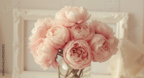 Natural pink peonies bouque...