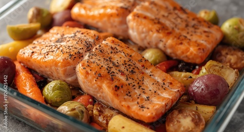 Detailed Close-Up of Salmon...
