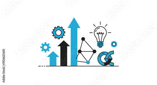 Abstract illustration depicting growth, innovation, and technological advancement concepts