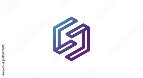 Abstract geometric logo design with a modern gradient for branding or identity purposes