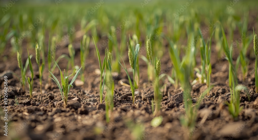 Fototapeta premium Durra and jowari plants growing in healthy soil for sustainable farming