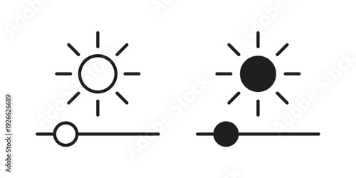 Brightness icon collection with multiple styles. EPS10