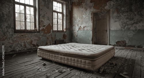 Mattress discarded in a cru...