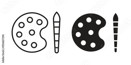 Brush and Palette icon collection with multiple styles. EPS10