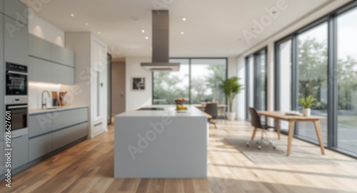 Open plan kitchen interior ...