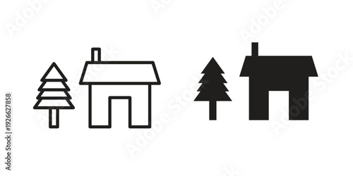 Cabin icon collection with multiple styles. EPS10