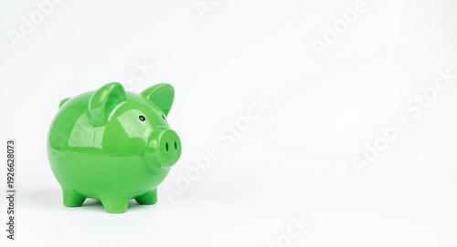 Vibrant green piggy bank pl...