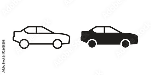 Car icon collection with multiple styles. EPS10