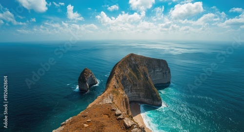 Top aerial view of a rocky ...
