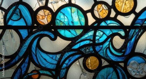 Artistic stained glass wind...