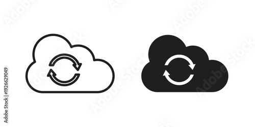 Cloud sync icon collection with multiple styles. EPS10