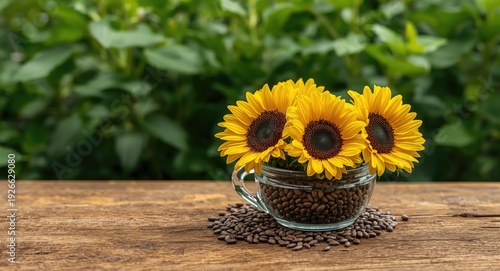 Fresh sunflowers and seeds ...