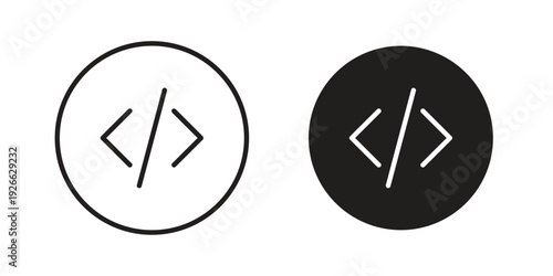 Code icon collection with multiple styles. EPS10