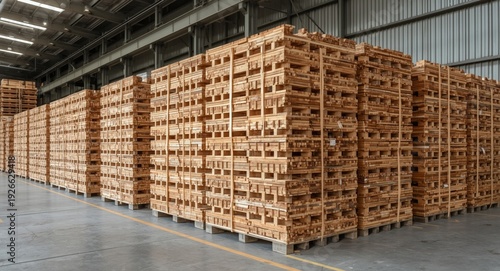 Newly milled wooden boards ...