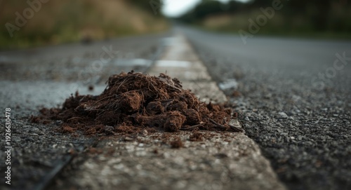 Horse dung left on outdoor ...
