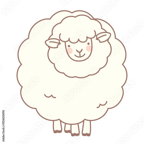 小首をかしげるかわいい羊のベクターイラスト