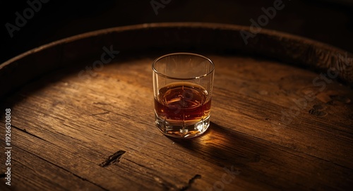 Glass of whiskey sitting on...
