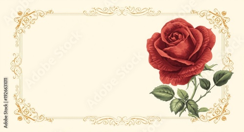 A delicate red rose flower ...