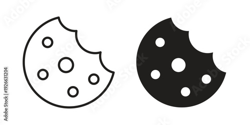 Cookie icon collection with multiple styles. EPS10