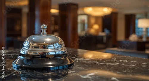 Hotel concierge desk bell w...