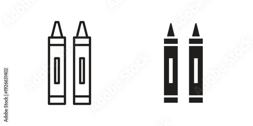 Crayon icon collection with multiple styles. EPS10