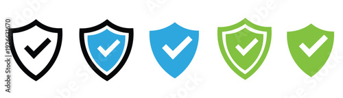 Security Shield Protection Icons – Safety, Verified, Antivirus Privacy Vector Collection