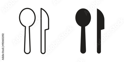 Cutlery icon collection with multiple styles. EPS10