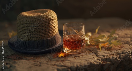 Old fashioned hat and brand...