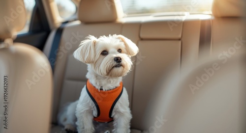 Mini Maltese dog enjoying a...