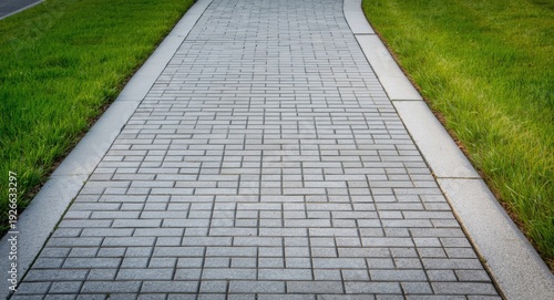 Smooth gray brick pavement ...