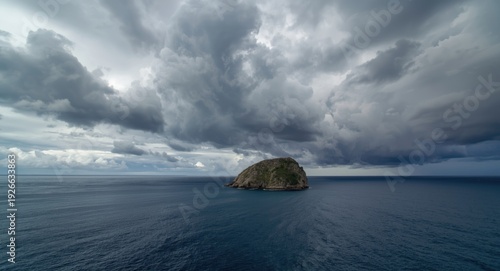 Tempestuous grey clouds ove...
