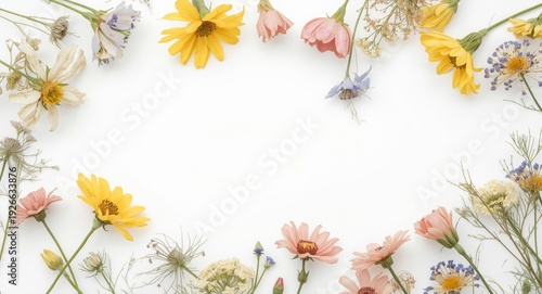 Rustic wildflowers placed o...
