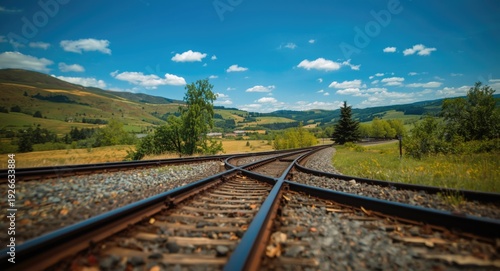 Train tracks with sharp twi...