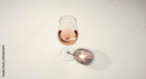 Top view of a rosÃ© wine gl...