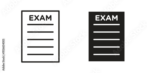 Exam icon collection with multiple styles. EPS10