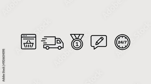 Online shopping delivery concept with truck and basket vector illustration