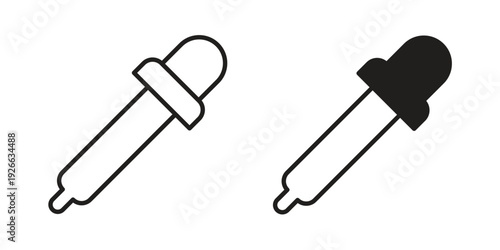 Eye dropper icon collection with multiple styles. EPS10