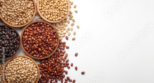 Top down view of dried bean...