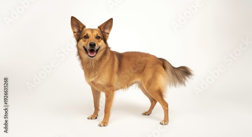 Cheerful stray dog with big...