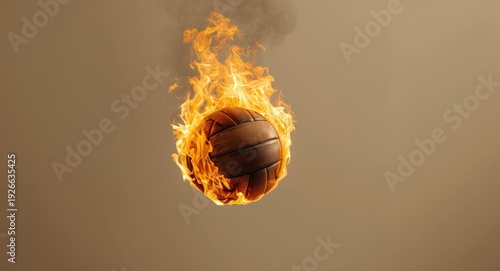 Single volleyball ball burn...
