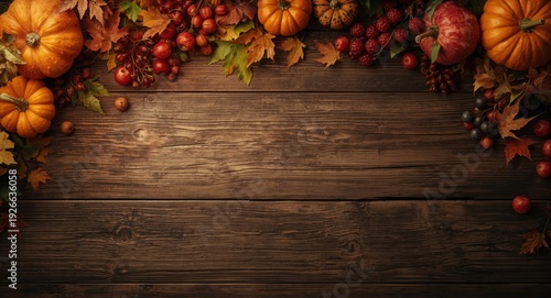 Overhead rustic wood backgr...