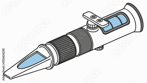 A vector graphic illustration of a refractometer, a scientific instrument used for measuring refractive index.