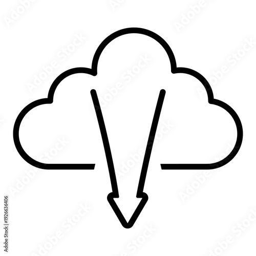 Cloud service vector icon. Cloud storage Illustration sign. Database symbol. Cloud drive logo.