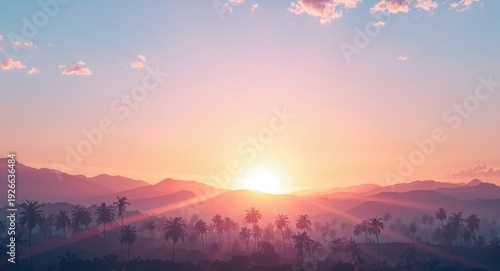 Pastel sunset illuminating ...